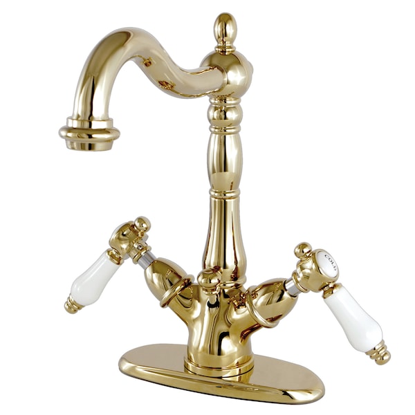 Two-Handle Bathroom Faucet W/ Brass Pop-Up, Polished Brass